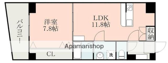 アパアズーロ(1LDK/3階)の間取り写真