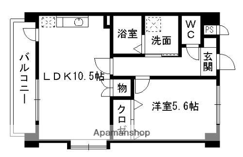 フレスコ桜山(1LDK/5階)の間取り写真