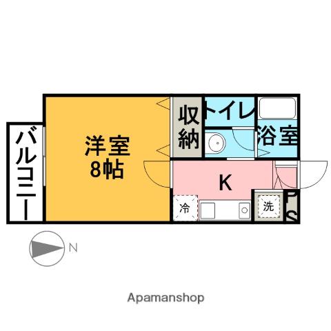 メゾンドタカヤナギアパート(1K/2階)の間取り写真