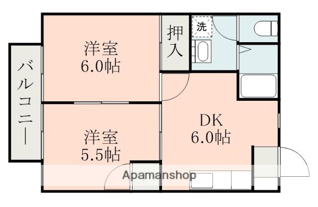 エクセレントヴィラ 宇土市(2DK/2階)の間取り写真