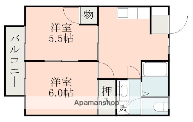 エクセレントヴィラ 宇土市(2DK/2階)の間取り写真