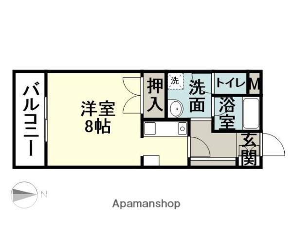 ユースハイムくまなん(ワンルーム/3階)の間取り写真