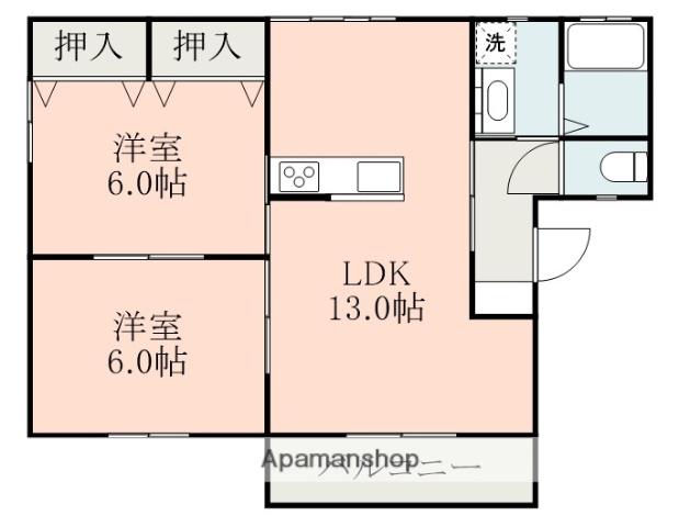 コーポ・アンビション(2LDK/1階)の間取り写真