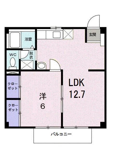 エクセレント142(2DK/1階)の間取り写真