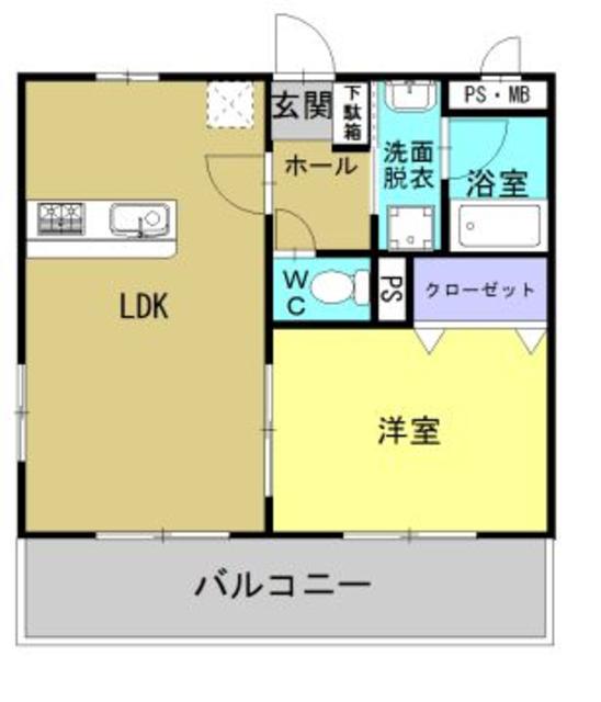 エバンジェル(1LDK/2階)の間取り写真