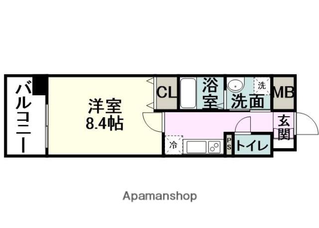 COLAS MIFUNE ウエスト(1K/5階)の間取り写真