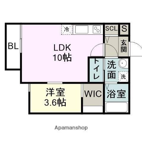 ラルーチェ松橋駅前(1LDK/1階)の間取り写真