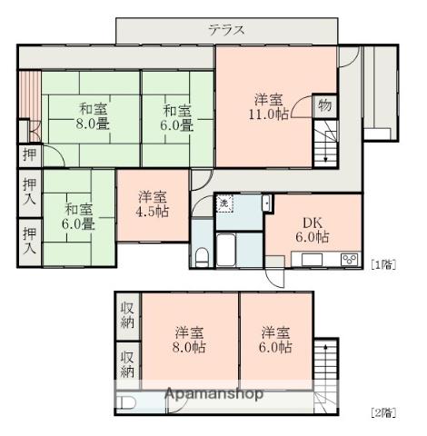 オレオハウス(7DK/1階)の間取り写真