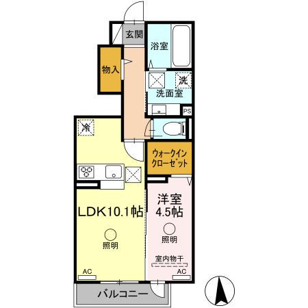 メゾン・ド・セレッソ(1LDK/1階)の間取り写真