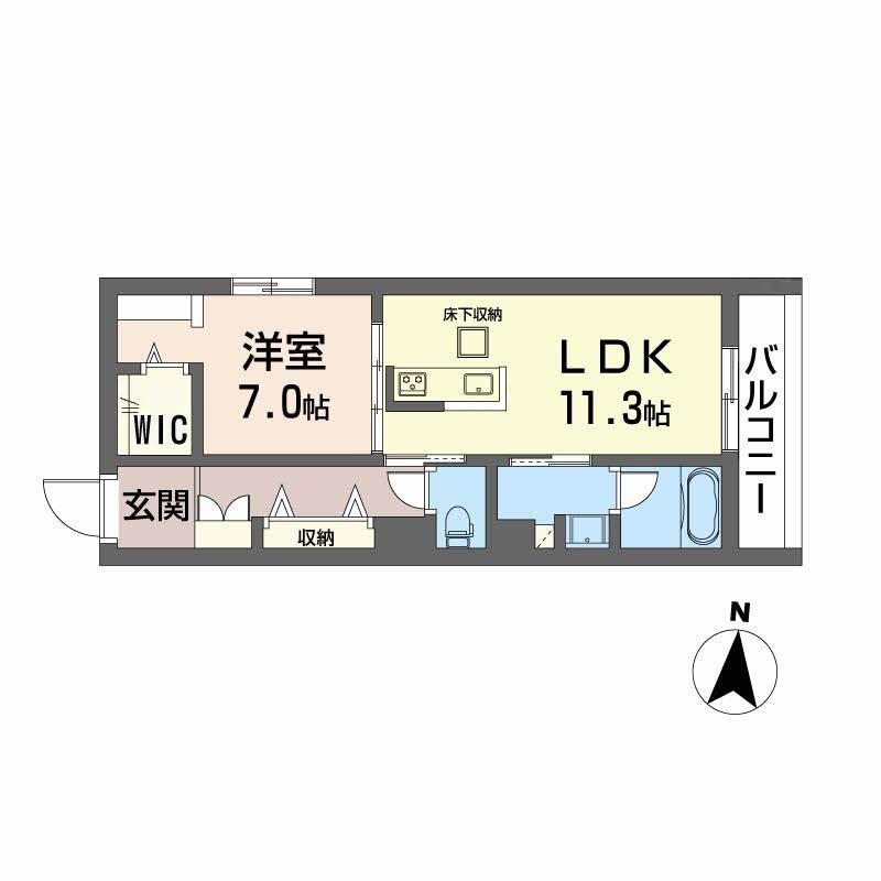 DEUXリジエール(1LDK/1階)の間取り写真