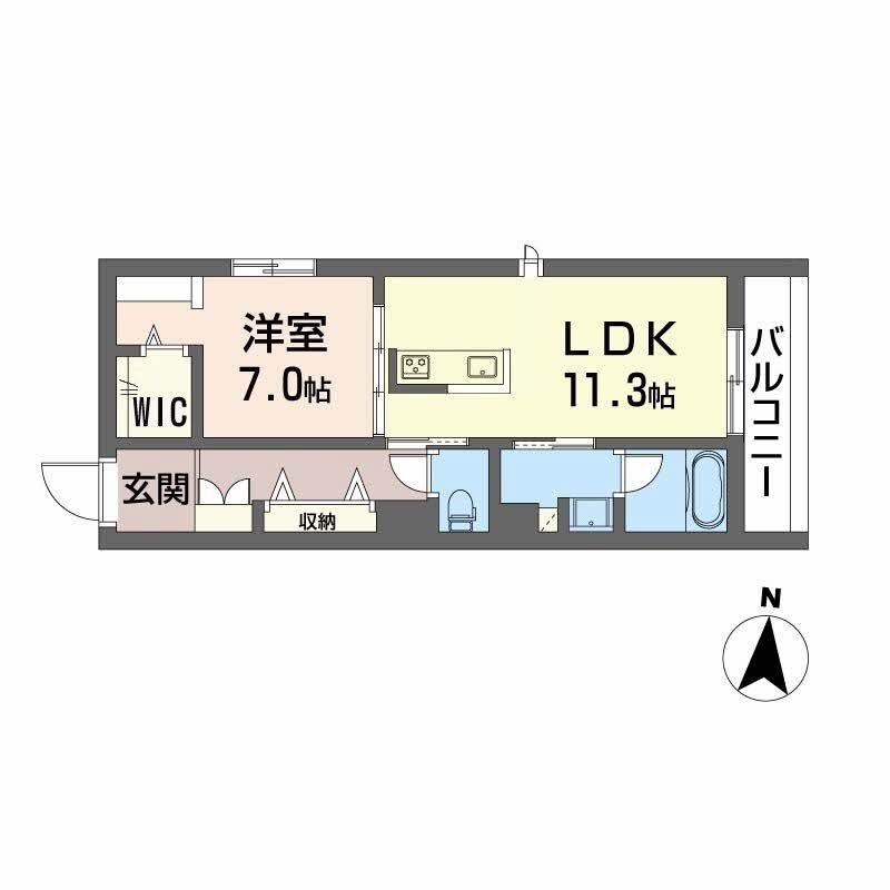DEUXリジエール(1LDK/2階)の間取り写真