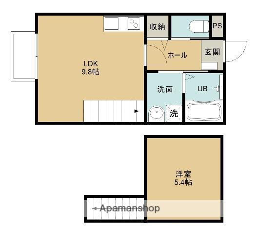 グランジュール御船(1LDK/2階)の間取り写真