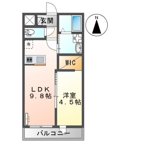 PLUMA BRANCA(1LDK/1階)の間取り写真