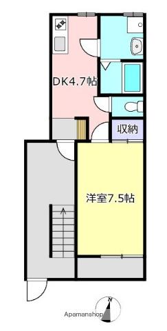 ROUTE3(1DK/1階)の間取り写真