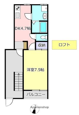 ROUTE3(1DK/2階)の間取り写真