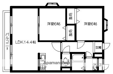レオマンション(2LDK/3階)の間取り写真