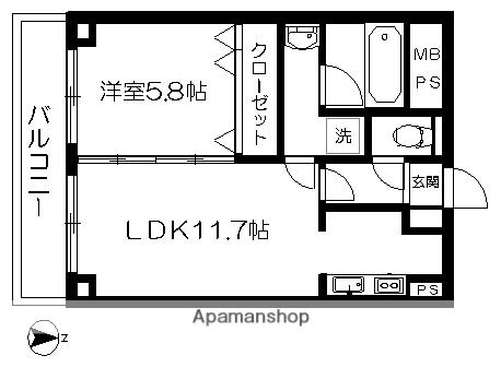 PISO壱番館(1LDK/3階)の間取り写真