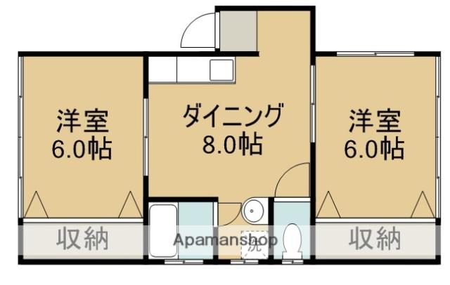 坂口ビル(2DK/3階)の間取り写真