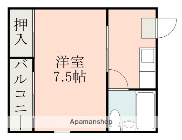 Mビル(1K/3階)の間取り写真