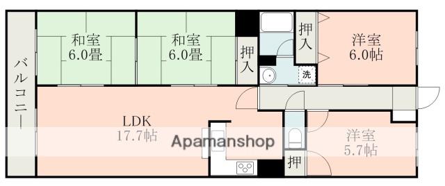 ファミール黒髪(4LDK/2階)の間取り写真