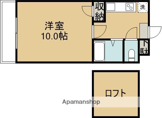 スカイハウス本荘Ⅱ(1K/2階)の間取り写真