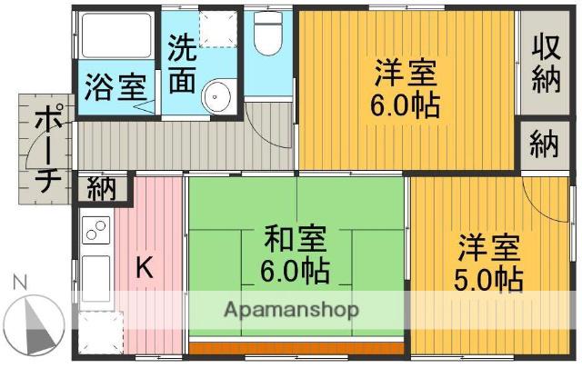 熊本県熊本市南区 1階建 築19年(3K)の間取り写真