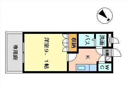 M・COSY HOUSE(1K/2階)の間取り写真