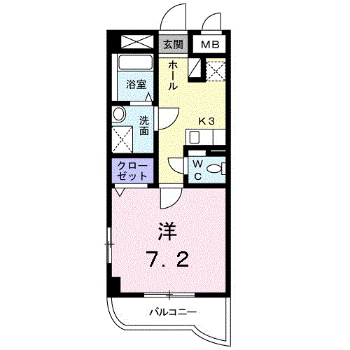 エレガンスガーデン(1K/2階)の間取り写真