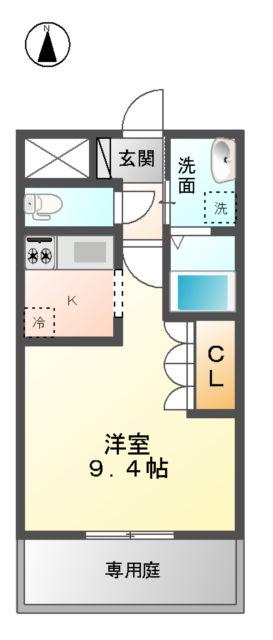 フォルテカーサ(1K/1階)の間取り写真