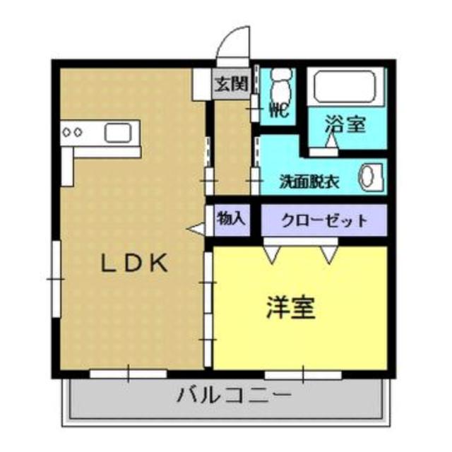 グリーンリーブス(1LDK/4階)の間取り写真