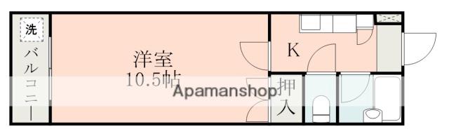 カレッジコーポK(1K/1階)の間取り写真