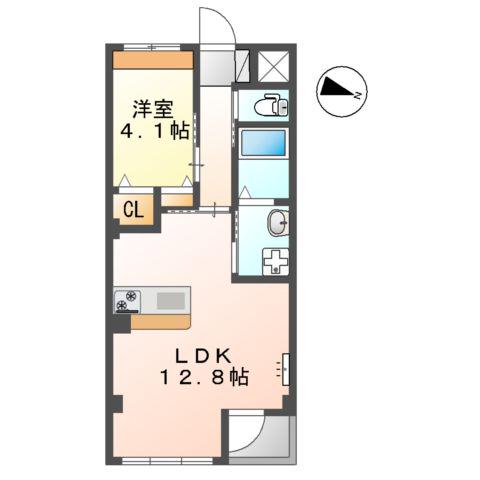 アムール菊陽(1LDK/2階)の間取り写真