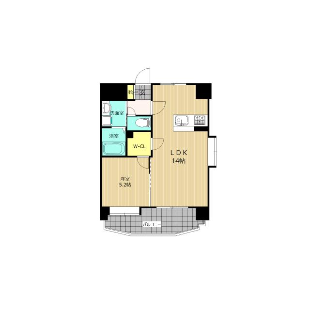 LIBTH九品寺(1LDK/10階)の間取り写真