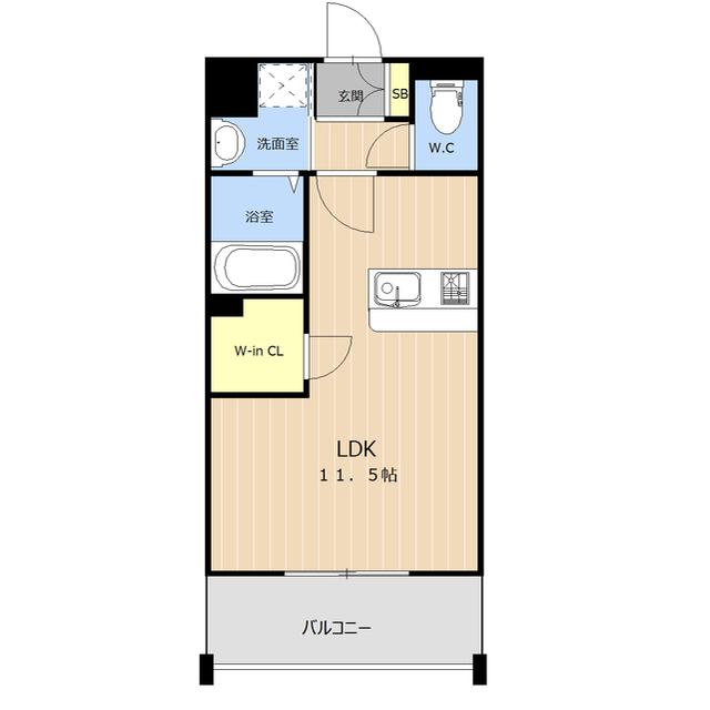 LIBTH長嶺ウエスト(ワンルーム/5階)の間取り写真