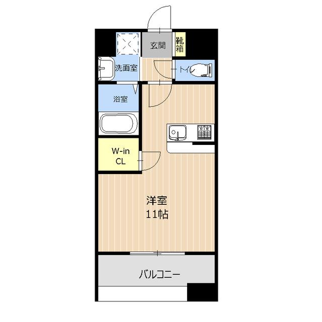 LIBTH味噌天神(ワンルーム/13階)の間取り写真