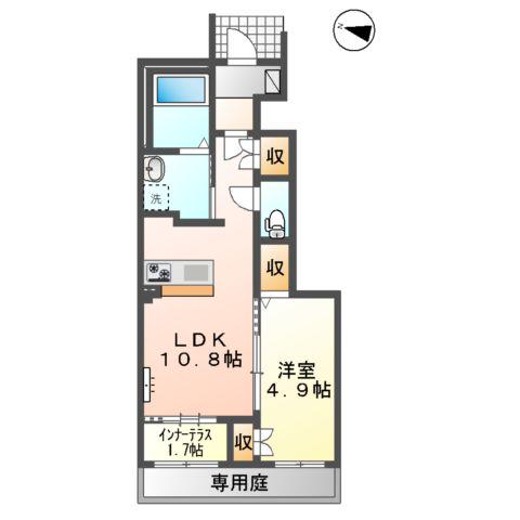 サンヒルズ(1LDK/1階)の間取り写真