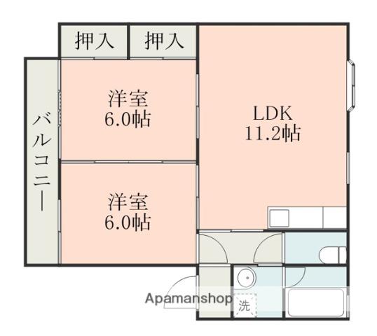 ハートランドハイツ(2LDK/1階)の間取り写真