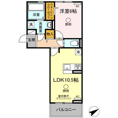 セレブ火の君(1LDK/3階)の間取り写真
