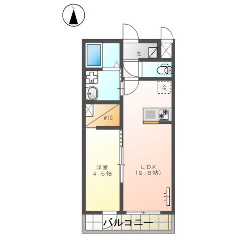 PLUMA BRANCA(1LDK/1階)の間取り写真