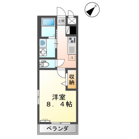 メゾン ド ココン M(1K/1階)の間取り写真