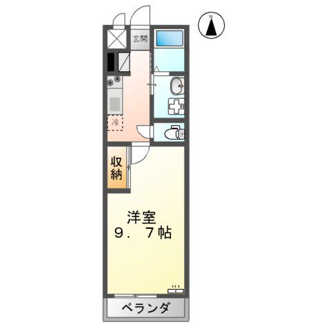 サンウイング(1K/2階)の間取り写真