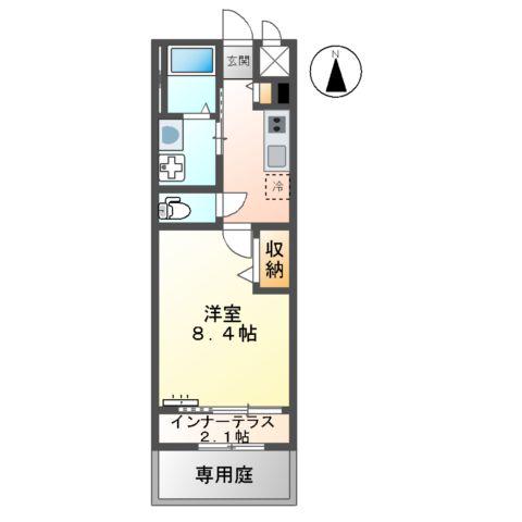 STEINFELDⅠ(1K/1階)の間取り写真