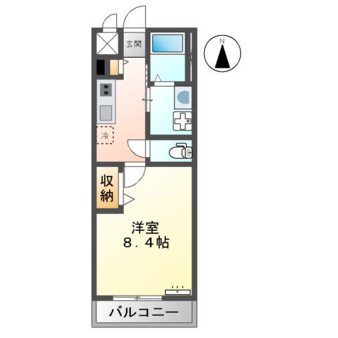 STEINFELDⅠ(1K/2階)の間取り写真