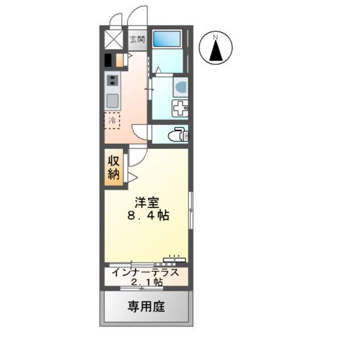 STEINFELDⅠ(1K/1階)の間取り写真