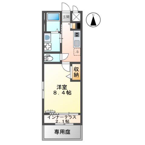 STEINFELDⅠ(1K/1階)の間取り写真