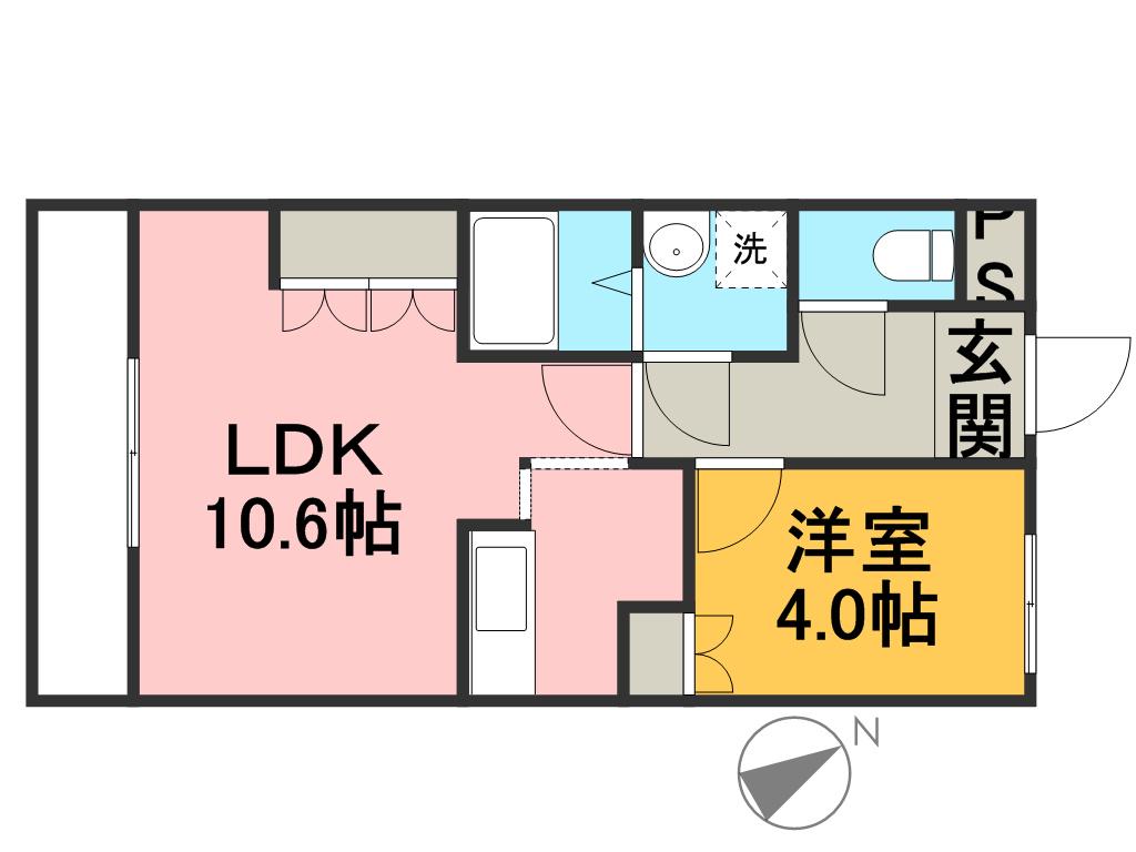グレイス・エクセレンス(1LDK/2階)の間取り写真