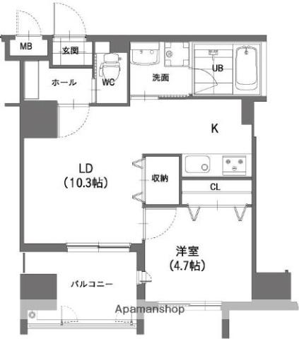 LA CHIC CERISE(1LDK/11階)の間取り写真