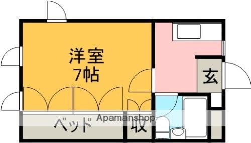 リーガルコートB(1K/4階)の間取り写真