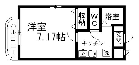 エクレール(1K/2階)の間取り写真