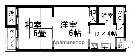 シャトルサンデー(2DK/1階)の間取り写真